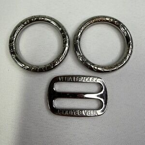 Vera Bradley Metal Bag Hardware Set Silver Logo Rings Slider Buckle